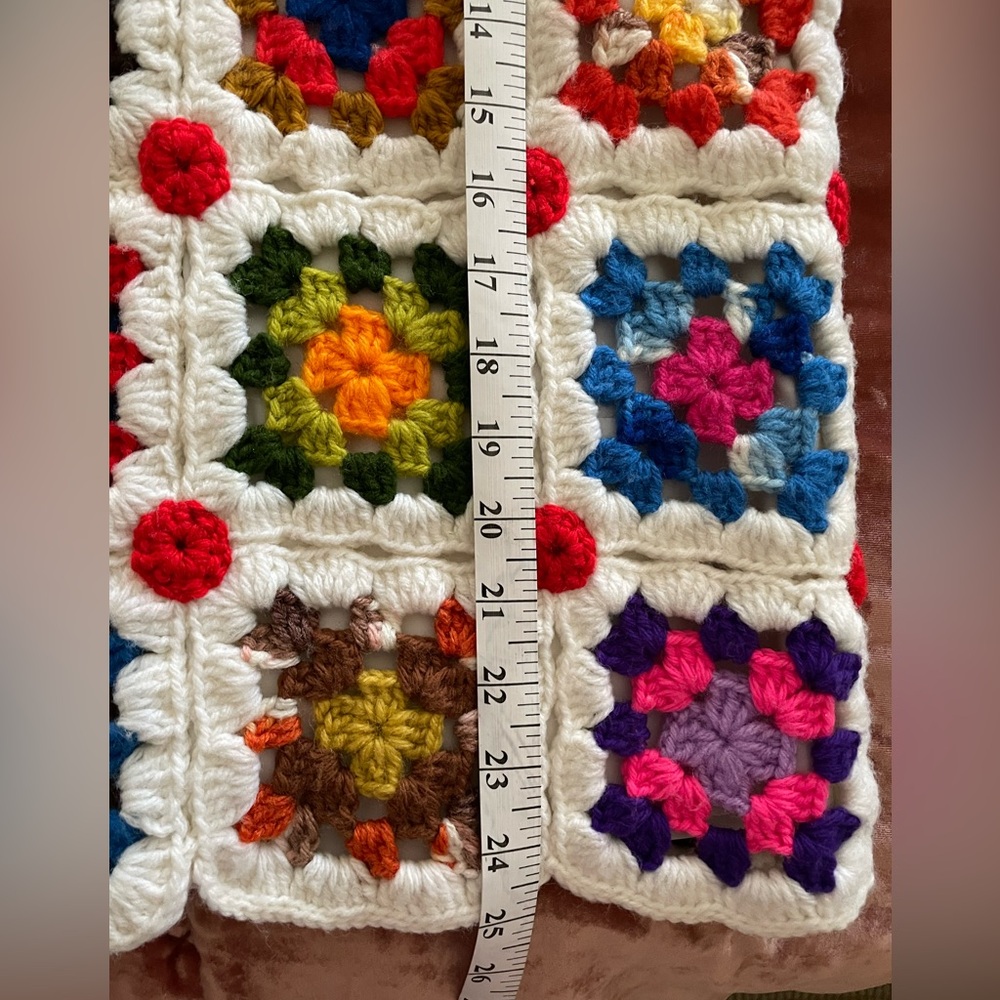Psychedelic Handmade Crochet Patchwork Sweater, size M/L - Picture 4 of 4